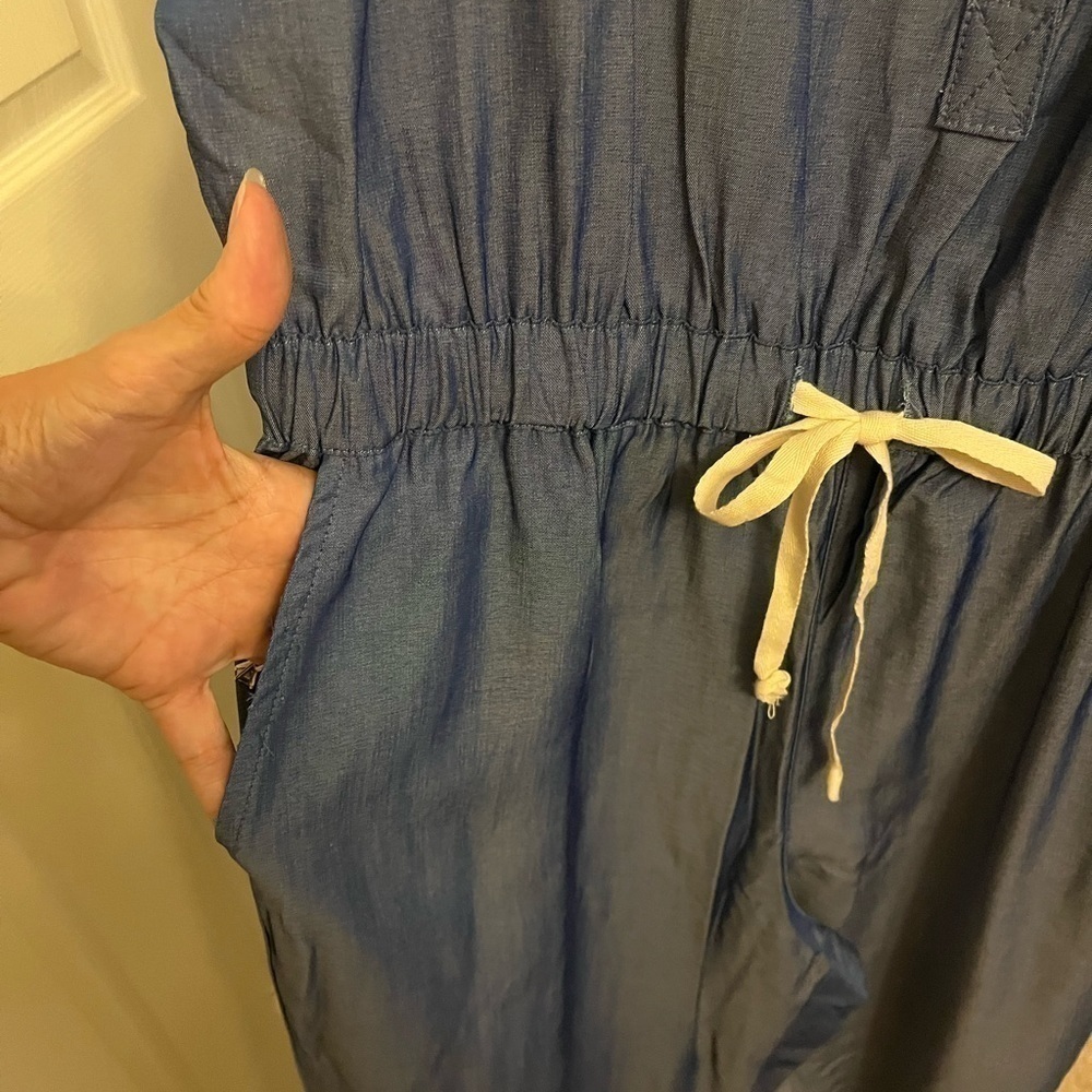 Nwot Chambray Jumpsuit With Drawstring Waist Size… - image 4